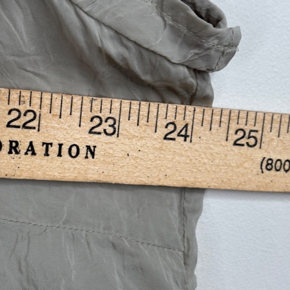 J Jill Blouse XL Short Sleeve Button Velvet Trim Sage Green Fairy Boho Lagenlook - Picture 9 of 9